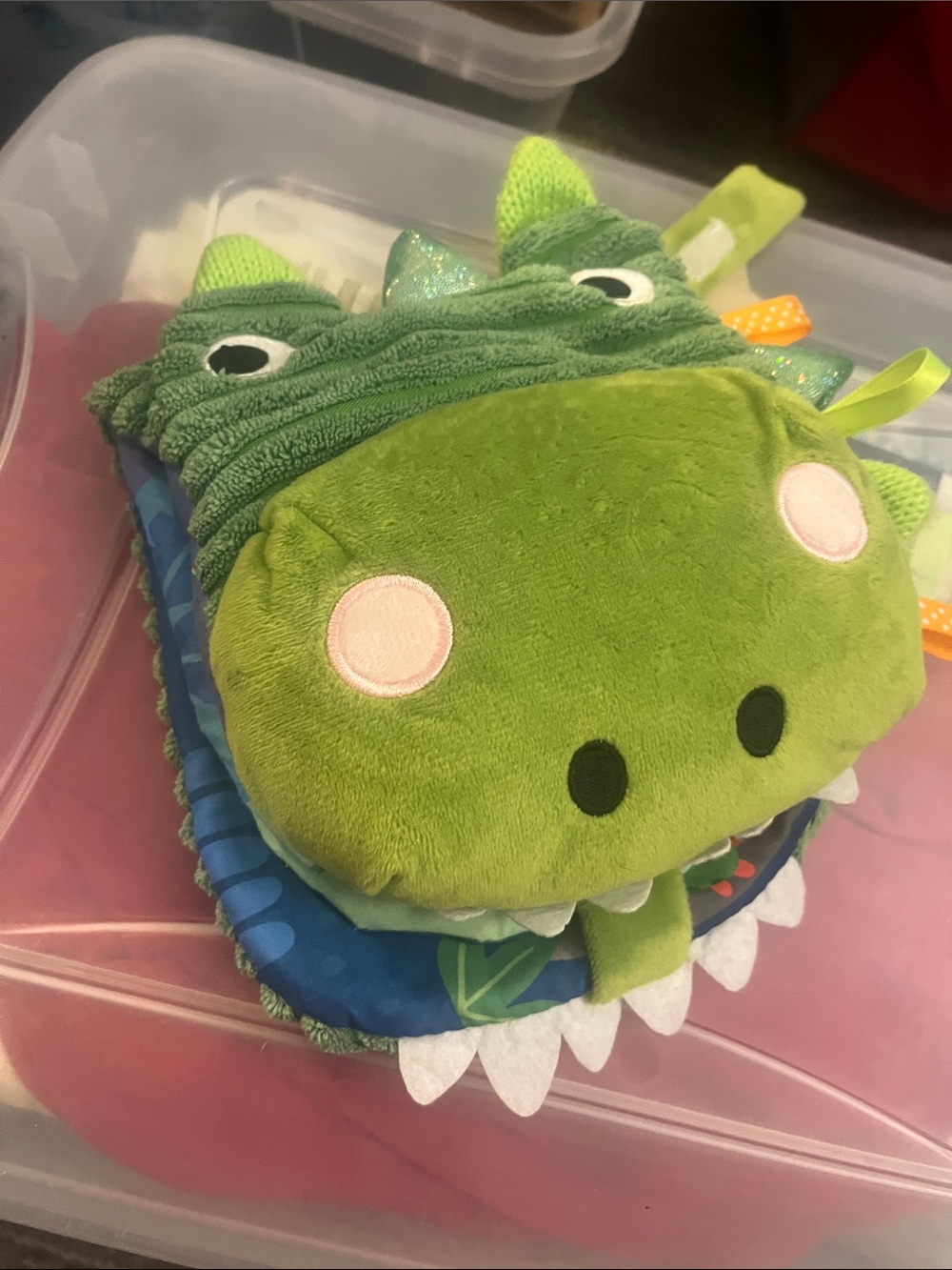 Sensory Snug-gable Dinosaur Hand puppet soft Book 151